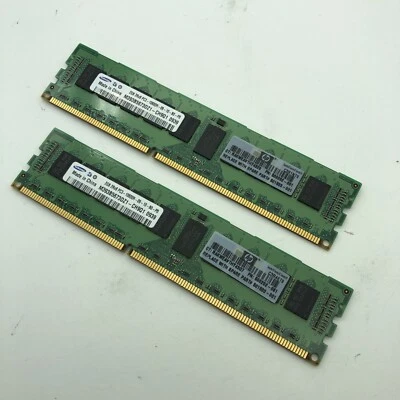 4GB RAM (2) 2GB Server Memory 2Rx8 PC3-10600R IBM DDR3 SDRAM HP# 500202 501533 - Image 1 of 4