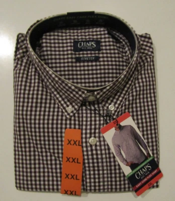CHAPS Red Check Easy Care L/S Flex Shirt NWT Mens Button Up Sz XXL - Image 1 of 2