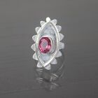 Gift For Her Natural Pink Tourmaline Band Ring Size  925 Silver