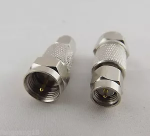 1pcs F Male Plug to SMA Male Straight Center Coaxial Coax RF Adapter Connector - Picture 1 of 5