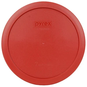 Pyrex 7402-PC 6/7 Cup Poppy Red Round Plastic Storage Lid Cover for Glass Bowl - Picture 1 of 2