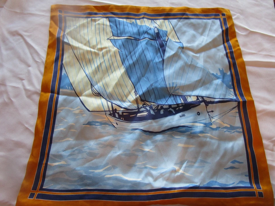 Williams Sonoma Regatta pillow cover silk printed 20" nautical boat sailing New - Image 1 of 1