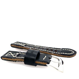 Diloy Vaqueros Cuero Pulsera Reloj Modelo Lona HHH Negro 18mm - Imagen 1 de 3