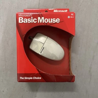 MICROSOFT BASIC MOUSE WIRED 1.0 PS/2, WINDOWS 98/2000/NT, PART NO. X08-07228 NIB - Image 1 of 2