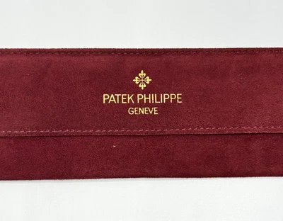 RELOJ PATEK PHILIPPE GAMUZA/JOYERÍA BOLSA DE VIAJE GRANATE LOGOTIPO DORADO 10x3 pulgadas Foto 1 de 4