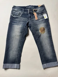 Rue21 Curvy Cropped Women's size 5/6 Dark Wash Blue Denim jeans - Picture 1 of 5