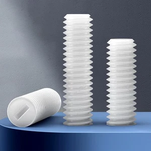 M3 M4 M5 M6 M8 M10 M12 White Nylon Slotted Flat Point Grub Set Screws DIN 551 - Picture 1 of 68