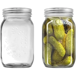 Einmachgläser 1L, Vorratsgläser, Mason Jars, Gären, Lebensmittel, Glas, luftd... - Bild 1 von 2