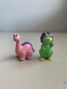 SOMA PVC Love Dinosaur Figure Toys Green Pink Vintage Mini Toy - Picture 1 of 5