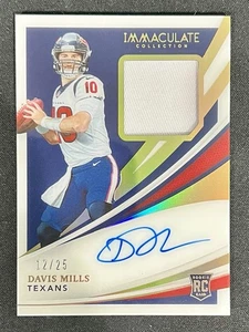 2021 Panini Immaculate #123 Davis Mills RC Rookie Patch Auto Gold # 12/25 RPA - Picture 1 of 3