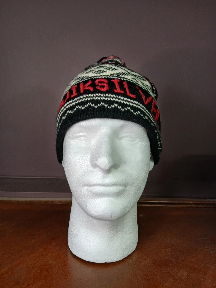 Винтажная зимняя вязаная шапка-бини Y2K Quiksilver Fair Isle из акрила - Изображение 1 из 4