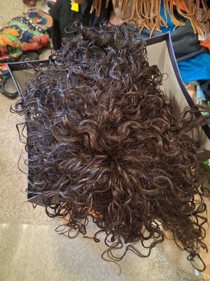 "Peluca frontal de encaje rizado corto Luvme 10"" cabello humano negra nueva en caja" Foto 1 de 4