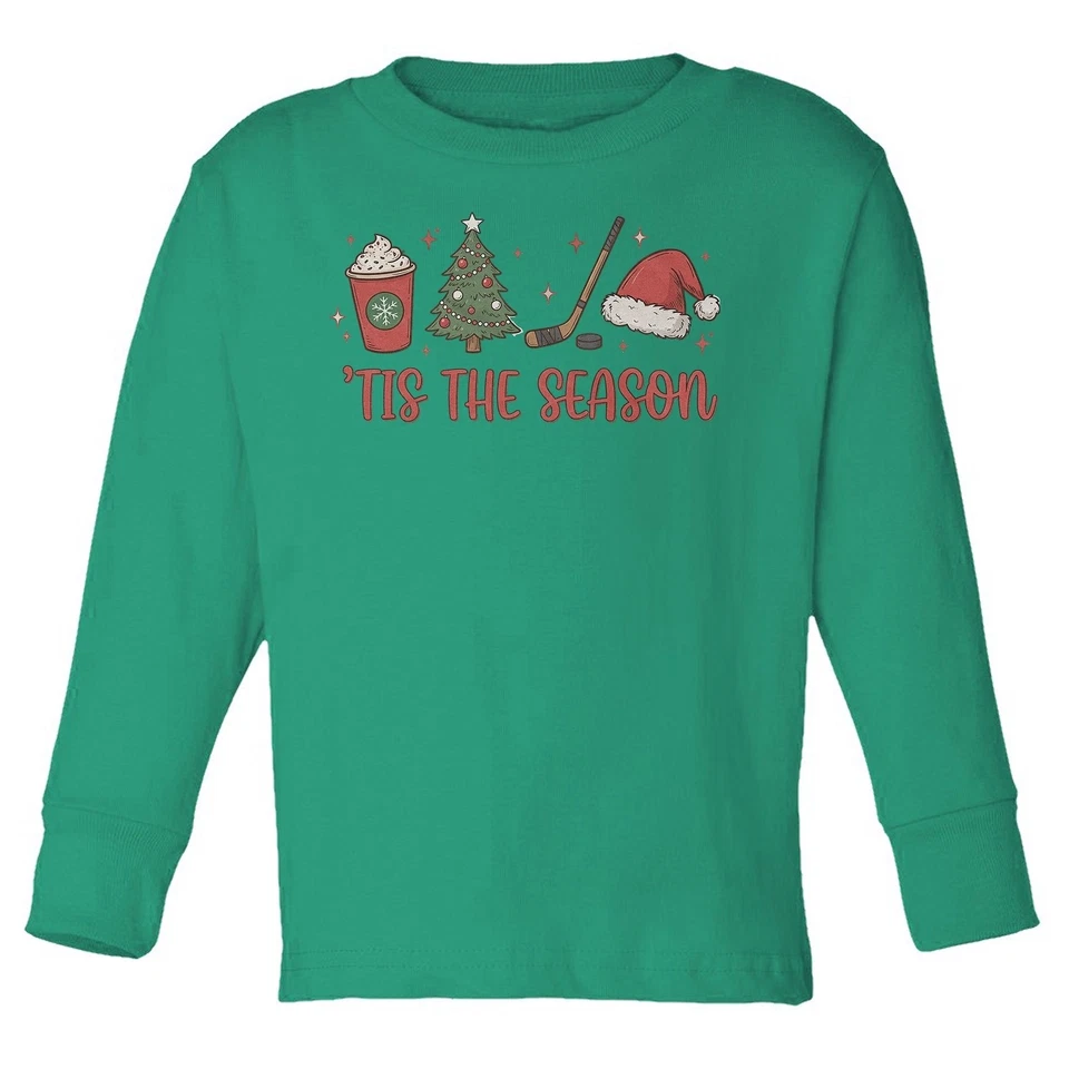 Tis The Season Christmas Holiday Spirit - Camiseta manga larga para aficionados al hockey Foto 1 de 1