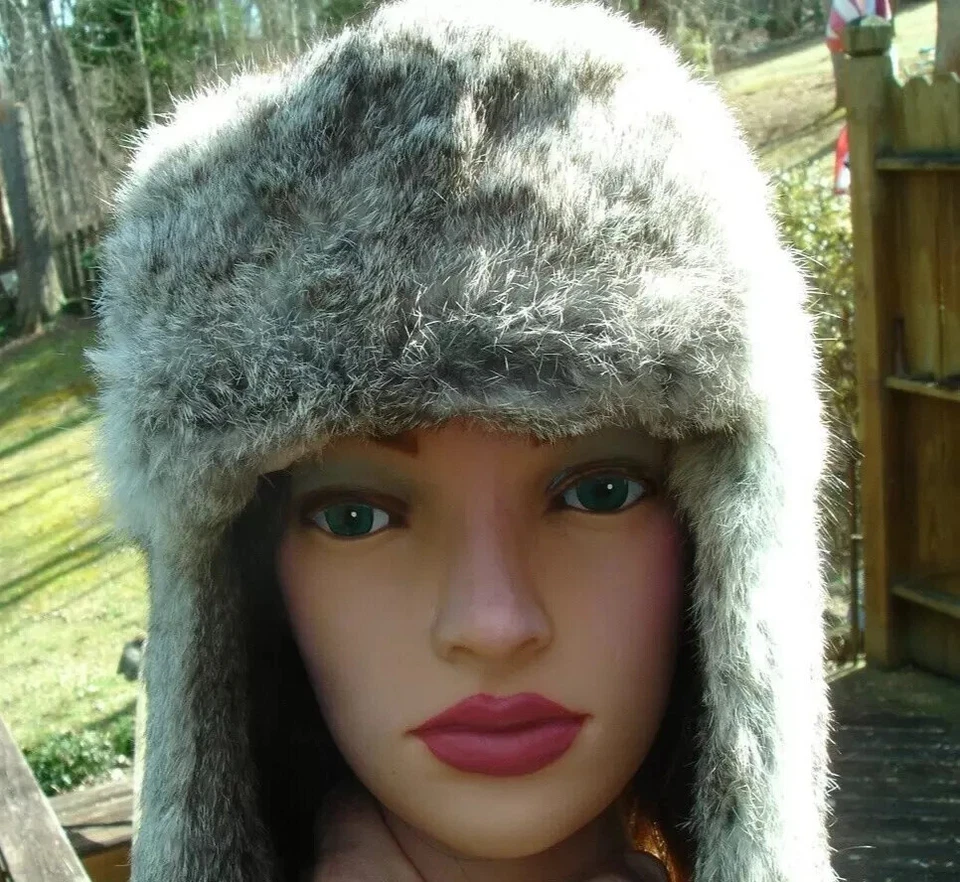 SOMBRERO TRAMPERO PIEL DE CONEJO REAL por SCALA orejeras laterales solapas esquí gorra de nieve gorro Foto 1 de 1