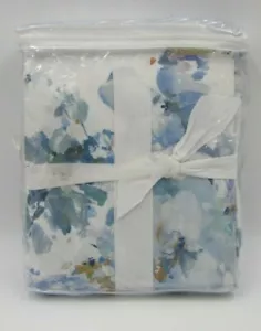 Pottery Barn Kinsley Organic Percale Duvet Cover Blue King Cal King #P231 - Picture 1 of 3