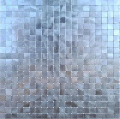 Mosaik ALU gebürstet grau selbstklebend Bad Wand Fliesenspiegel WB200-4M15 - Bild 1 von 4