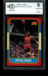 1986-87 Fleer MICHAEL JORDAN Rookie RC Bulls HOF #57 BCCG 9