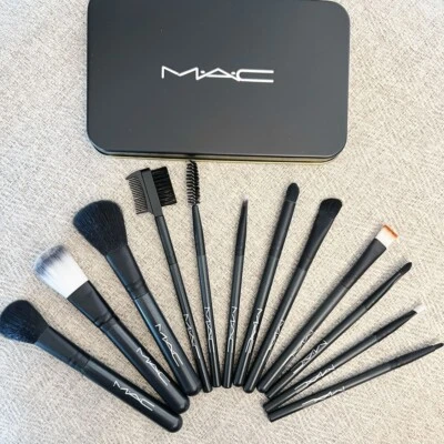 New Mac Makeup 12-Piece Brush Set Brush Twelve Iron Box Set Blush Eyeshadow - Bild 1 von 4
