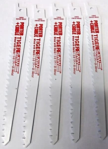 Porter Cable 14045 Tiger Saw 6" x 5/8 TPI Reciprocating Saw Blades 5 Blades Bulk - Picture 1 of 1