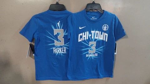 Chicago Sky Blue Nike T-Shirt Candace Parker #3 CHITOWN Youth Small Cover