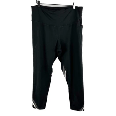 Champion Stripe Mesh Activewear Athleisure Stretch Leggings Black White Size XXL - Image 1 of 4