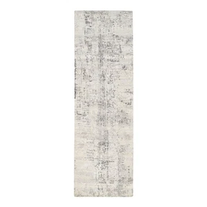 2'5"x8' Hand Knotted Undyed Natural Wool Modern Beige Runner Rug R62915 - Picture 1 of 8
