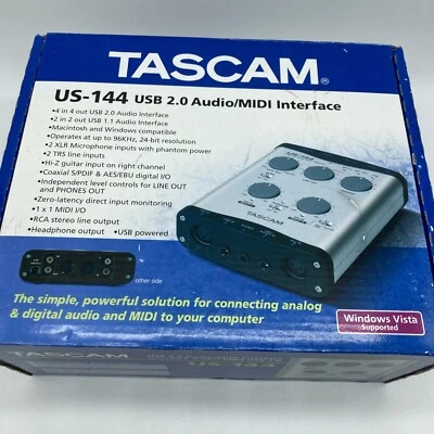 Tascam US-144 Digital Recording USB 2.0 Audio/MIDI Interface - Image 1 of 4