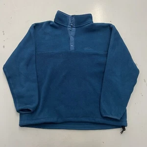 VTG 90s LL Bean Snap Down Blue Pullover Sweatshirt Sweater Jacket Womens Size XL - Picture 1 of 13