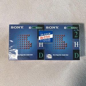 2 X 10 Pack Sony 2HD Floppy Diskettes IBM Formatted 3.5" Inch Sealed - Picture 1 of 6