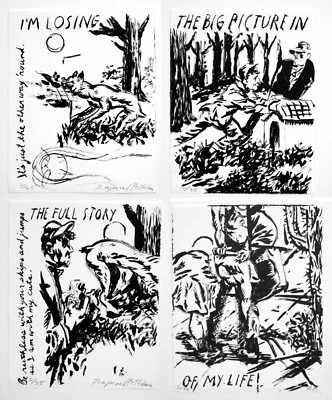 Raymond Pettibon, estoy perdiendo el panorama general..., 2010 | Cuatro litografías firmadas Foto 1 de 4