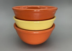 Vintage Oxford Ware 3er Set Steinzeug Servier Müslischalen Orange Gelb 5" - Bild 1 von 7
