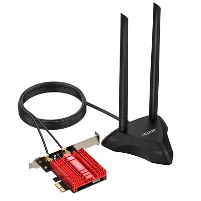 AX210 WiFi 6E Desktop PCI-e Wireless Network Card External Antenna Stand Adapter - Image 1 of 4