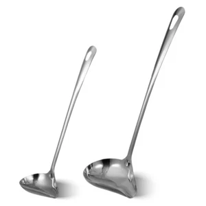 Juego de 2 cucharas de salsa Kunz gris de acero inoxidable para servir salsa - Imagen 1 de 11