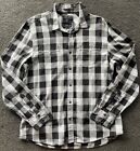 Guess Shirt Men's - Sz Large Long Sleeve Check Shirt Black White Grey Slim Fit