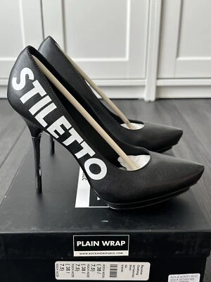 Bomba Lisa Envoltura X Rock & Republic 'STILETTO' en Negro Talla 38/7.5 Nueva en Caja Foto 1 de 4