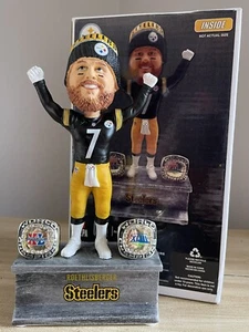 BEN ROETHLISBERGER Pittsburgh Steelers 2x SUPER BOWL Champ Rings Bobblehead NIB! - Picture 1 of 2