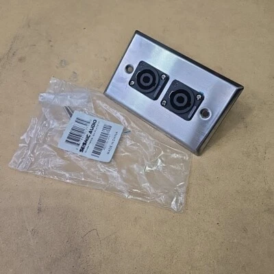 Placa de pared de acero inoxidable Sísmic Audio conectores Speakon dobles de 4 polos Foto 1 de 4