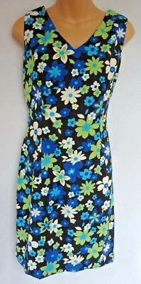 Vestido John Roberts Para Mujer 10 Cambios Retro Mod Flor Floral Cuello en V Sin Mangas Foto 1 de 3