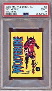 1986 Marvel Universe Stickers #3 Wolverine PSA 9 🔥RARE🔥