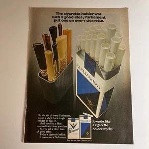 Vintage 1971 Parliament Cigarette Print Ad Cigarette Holder Kings Filter - Bild 1 von 7