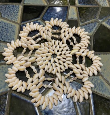 Vintage Natural Sea Shell Trivet Doily Cowrie Shells Home Decor Souvenir 9" - Image 1 of 4