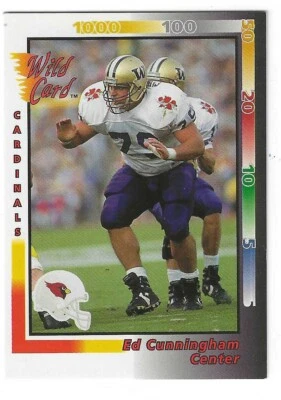1992 Wild Card #67 Ed Cunningham RC football card very good condition - Image 1 of 2