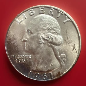 1961-D Washington Quarter Gem BU 90% Silver 25c US Coin FAST S&H 972 - Picture 1 of 7