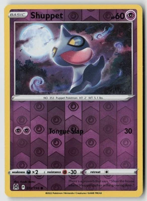 Shuppet 072/196 - SWSH11: Lost Origin Reverse Holo - PTCG - Image 1 of 2