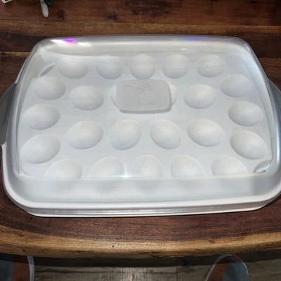 Pampered Chef Chillzanne Rectangular Server #2781 Deviled Egg Tray Box - Image 1 of 4