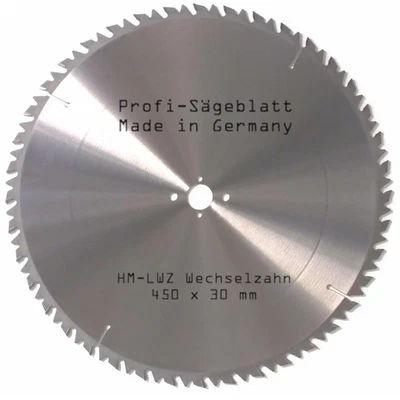 MADE IN GERMANY HM-Kreis-säge-blatt 40-Z 450 x 30 mm LWZ-Zähne Säge-blatt Hartmetall-sägeblatt