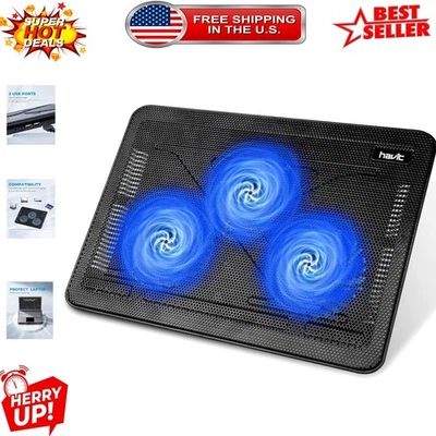 Lightweight Laptop Cooling Pad for 15.6-17” Laptops - Ergonomic & Slim Design - Image 1 of 4