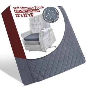 Extra Large 22x22x5 Medium-Soft Memory Foam Seat Cushion for Recliner Armchai... - Picture 1 of 7