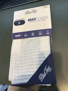Blue Tees Golf Caddie MagTowel - White - NEW - Picture 1 of 7