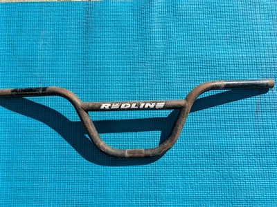 Redline handlebars BMX 25 1/2"Wide 7 1/2" Hgt. MX RL Small Black White Lettering - Image 1 of 4